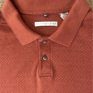 Geoffrey Beene Polo Shirt Mens 2XL Rust color Geometric Short Sleeve Golf Casual